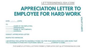 appreciation letters to employees