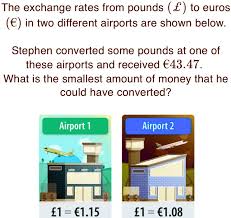 solved the exchange rates from pounds
