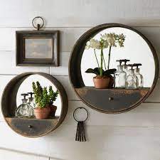 Rustic Wall Mirrors Mirror With Shelf