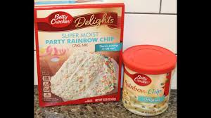Betty crocker cake mix, heavy whipping cream, butter, semi sweet chocolate chips and 1 more. Betty Crocker Party Rainbow Chip Cake Mix Frosting Preparation Review Youtube