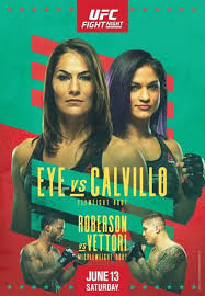 Ufc fight night 185 (also known as ufc on espn+ 43) is an upcoming mixed martial arts event produced by the ultimate fighting championship that will take place on february 20, 2021 at a tba location. Ufc Fight Night Eye Vs Calvillo Mma Event Tapology
