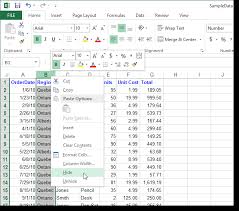 unhide rows and columns in excel 2016