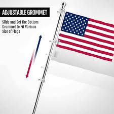 Anley 6 Ft Flag Pole Stainless Wall