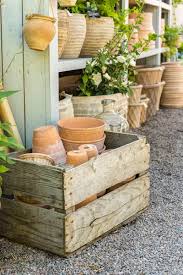Garden Supplies In Wooden Crate Stock