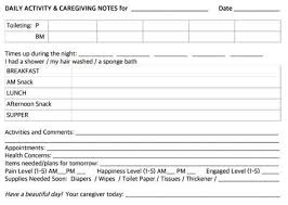 Daily Notes For Caregivers With Free Printable Forms For