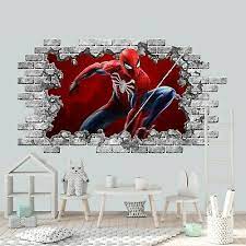 3d hole in wall decal boy room decor
