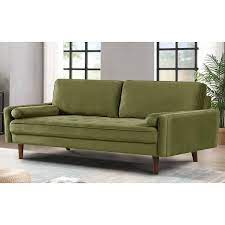 Mid Century Modern On Tufted Sofa