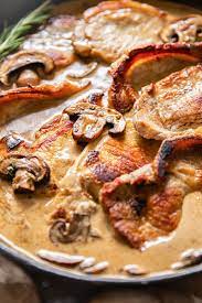 pork loin steaks in creamy shallot and