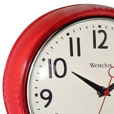 Westclox 9 5 In Red Retro Wall Clock