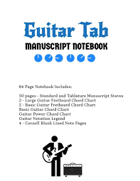 Amazon Com Guitar Tab Notebook Standard Tablature Staves