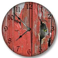 10 5 Wall Clock Old Red Barn Boards