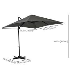 Grey Offset Patio Umbrella
