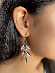 matte finish german silver earring