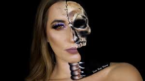 half skull face makeup sarah magic makeup