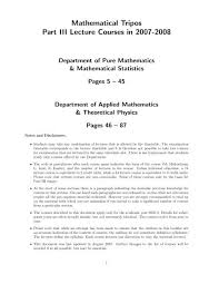 Mathematical Tripos Part Iii Lecture