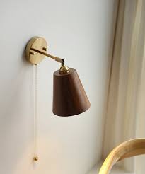 Wood Brass Wall Sconce Art Deco Lamp