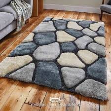 le house chunky pebble rug grey