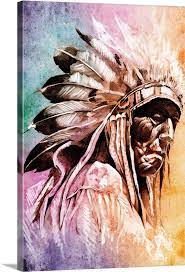Native American Multicolor Portrait