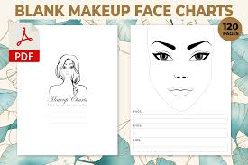 blank makeup face charts kdp interior