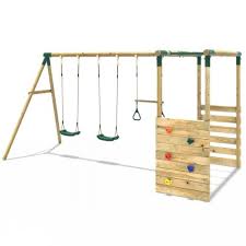 Rebo Wooden Children S Garden Swing Set