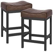 If you already know what will be the purpose of your new purchase, it's time to consider. Katdans Bar Stools Set Of 2 Counter Height Stools 24 Inch Saddle Stool Pu Leather Kitchen Stools Brown Black Metal Base Ks861p B Buy Online At Best Price In Uae Amazon Ae