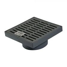 Square Grate And Pipe Adapter Gray