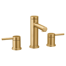.faucet, gold bathroom sink faucets, brushed gold faucet, and polished gold with crystal handles, brushed gold bathroom fixtures, gold plated bathroom decorative gold bathroom sink faucets bring a regal look to your lavatory while also offering full functionality. Moen Two Handle Bathroom Faucet Brushed Gold T6193bg Overstock 27615827