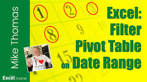 filter a pivot table on date range