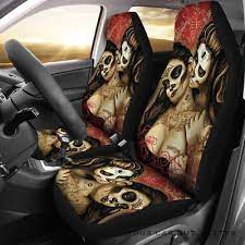 Sugar Skull Day Of The Dead Car Seat