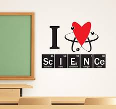 i heart science wall decal two color
