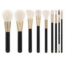 full set of 9 makeup brushes white
