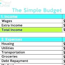 Free Printable Simple Budget Template Blank Worksheet New To