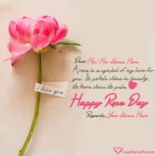 rose day greetings es with name editor