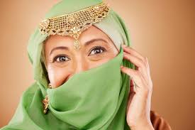 muslim woman face or fashion burka