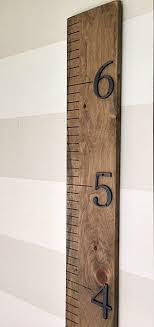 Wooden Growth Chart Ruler With Bronze Numbers Rustic