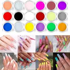 18 colors set acrylic nail art tips uv