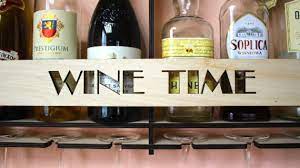 Wine Rack With Glass Holder Wooden
