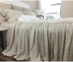 Natural Linen Bedspread Bed Cover Queen