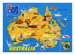 Detailed tourist illustrated map of Australia | Australia | Oceania |  Mapsland | Maps of the World