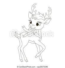 Coloring pages of christmas reindeer. Coloring Page With Santa S Reindeer Vector Illustration Isolated On White Background Canstock
