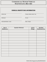 Free Vehicle Maintenance Log Service Sheet Templates For