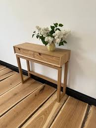 White Oak Console Table With Drawers
