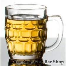 dimple handled beer glass 285ml x6