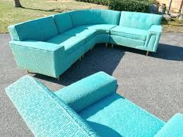 Mid Century Modern Turquoise Sofa By