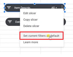google sheets use slicers to filter a