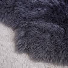 irish sheepskin rug dark grey