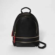 target black leather backpack at rs