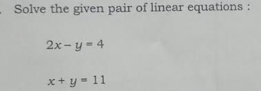 Linear Equations 2x Y 4x Y