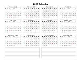 Printable 2020 Calendar Free Blank Templates Calendar
