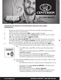centurion d5 evo repair programming